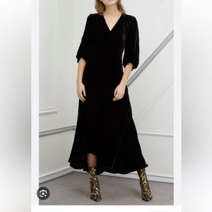 Ganni Aldine velvet wrap dress